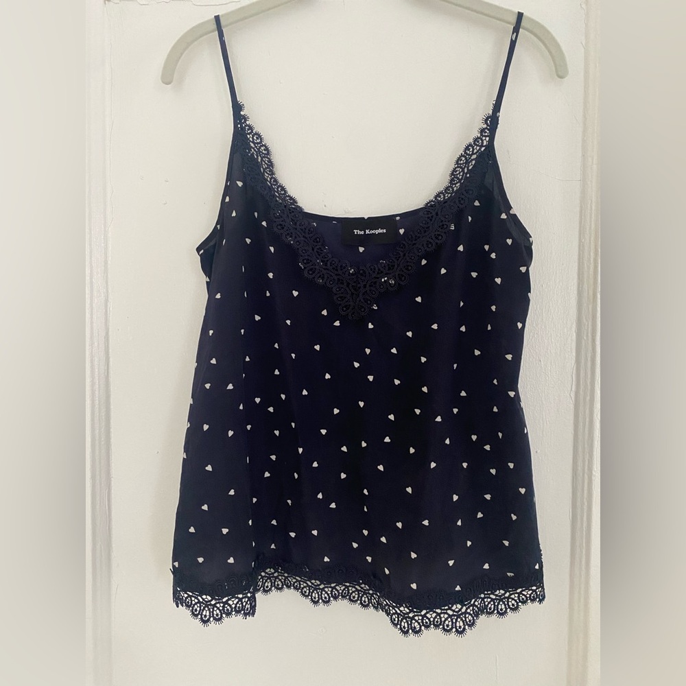 The Kooples Blue and White Sleeveless Camisole